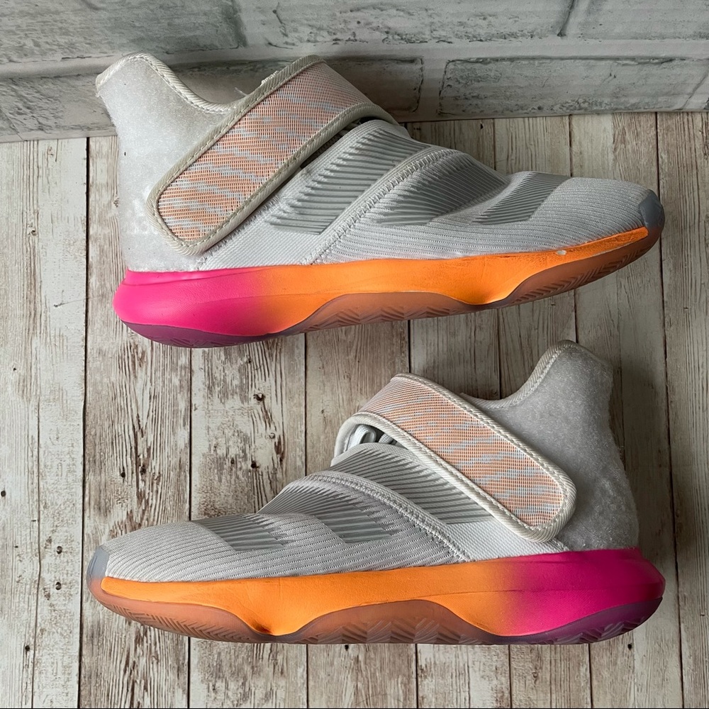 ADIDAS HARDEN B/E 3 SHOES PINK ORANGE WHITE 5.5 SNEAKERS